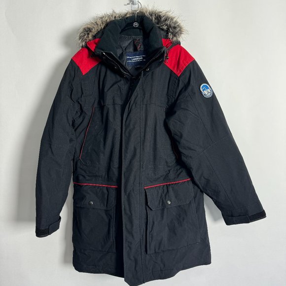 Lands' End Jackets & Coats New Lands End Black Red Down Expedition Parka Heavyweight Coat